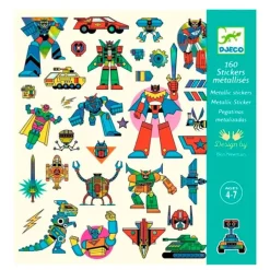 Pegatinas metalizadas Robots (160) - Djeco
