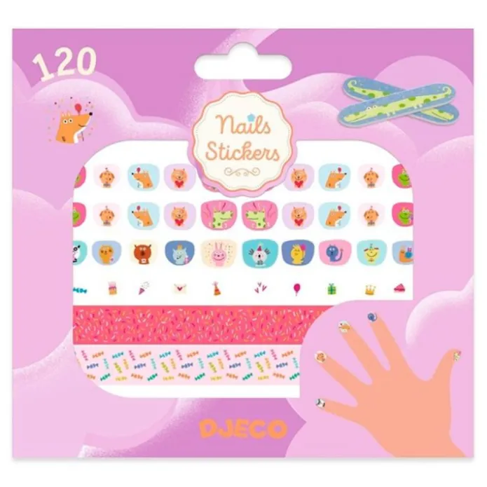 Pegatinas para uñas Feliz Cumpleaños (120) - Djeco