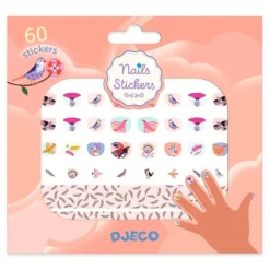 Pegatinas para uñas Pájaros y plumas (120) - Djeco