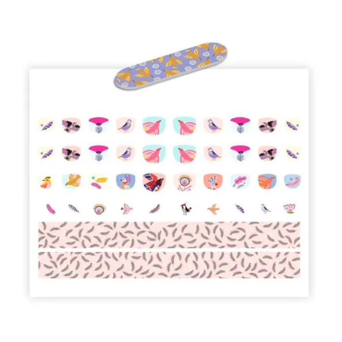 Pegatinas para uñas Pájaros y plumas (120) - Djeco