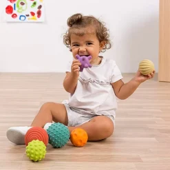 Pelotas sensoriales con texturas y colores (6) - Miniland