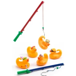 Pesca 5 patos amarillos y 2 cañas - Djeco
