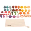 Piezas de madera de colores Cesta de los tesoros (42) - TickiT