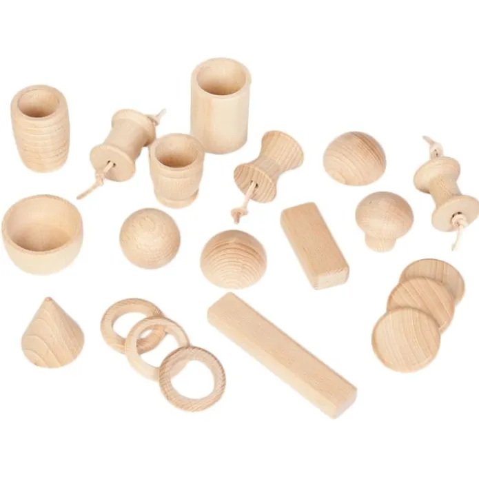 Piezas de madera natural Cesta de los tesoros (20) - Grapat