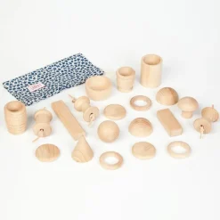 Piezas de madera natural Cesta de los tesoros (20) - Grapat