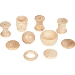 Piezas de madera natural Cesta de los tesoros (10) - Grapat