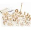 Piezas de madera natural Cesta de los tesoros (63) - TickiT