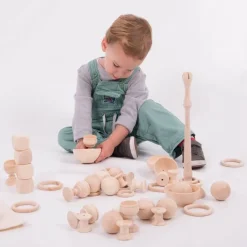 Piezas de madera natural Cesta de los tesoros (63) - TickiT