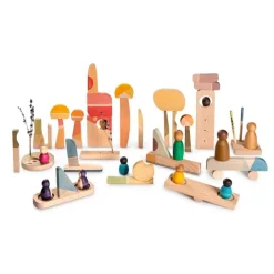 Piezas de madera para construir una ciudad Happy Place (40) - Grapat