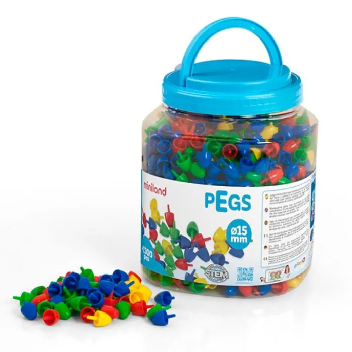 Pinchos de colores de 1,5 cm Pegs (1.300) - Miniland