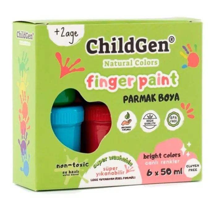 Pintura de dedos orgánica 50 ml (6) - ChildGen