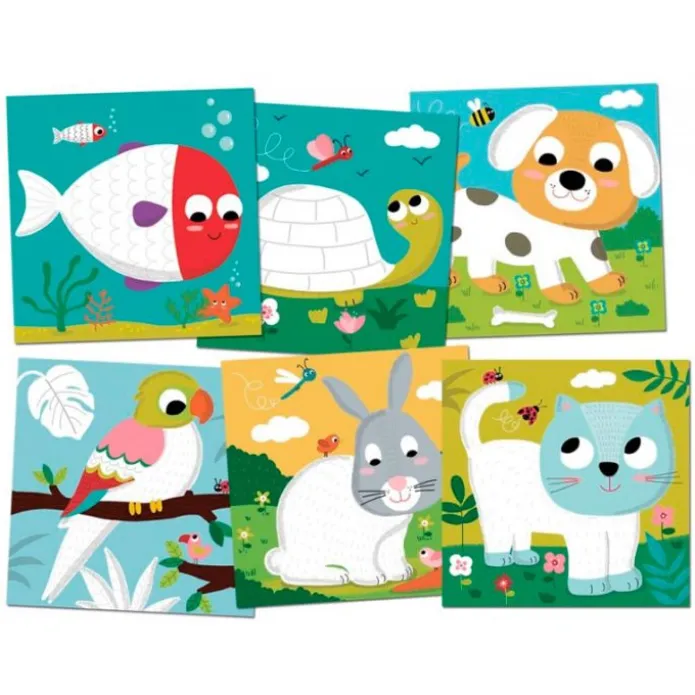 Pinturas de dedos y láminas Animales adorables - Crealign