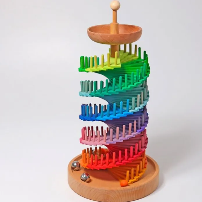 Pista de bolas espiral de madera colores arcoíris - Grimm's