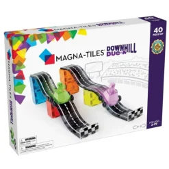 Pista de carreras con coches Downhill Dou (40) - Magna-Tiles