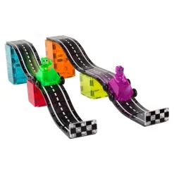 Pista de carreras con coches Downhill Dou (40) - Magna-Tiles