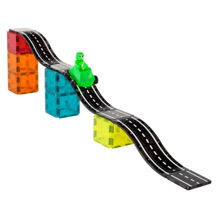 Pista de carreras con coches Downhill Dou (40) - Magna-Tiles