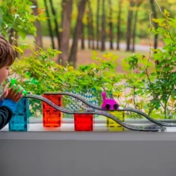 Pista de carreras con coches Downhill Dou (40) - Magna-Tiles