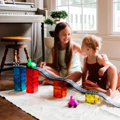 Pista de carreras con coches Downhill Dou (40) - Magna-Tiles