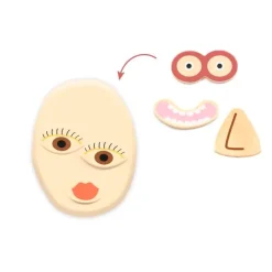 Plastilina y piezas de madera para formar caras - Djeco