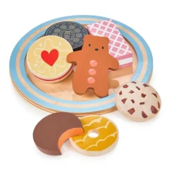 Plato con 7 galletas de madera - Mentari