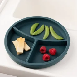 Plato con separador y ventosa azul - Silicona - Eco Rascals