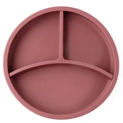 Plato con separador y ventosa rosa - Silicona - Eco Rascals