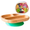 Plato con ventosa verde - Madera de Bambú - Eco Rascals