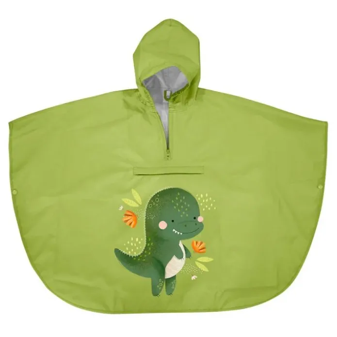 Poncho impermeable verde dinosaurio - Sassi