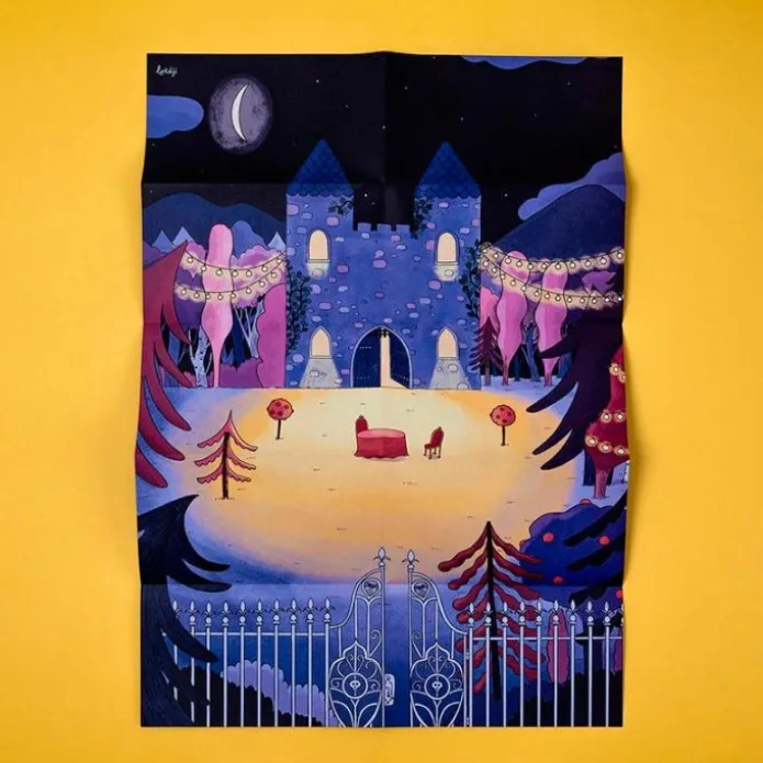 Poster castillo encantado con pegatinas Enchanted Halloween (152) - Londji