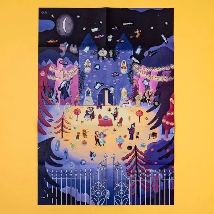 Poster castillo encantado con pegatinas Enchanted Halloween (152) - Londji