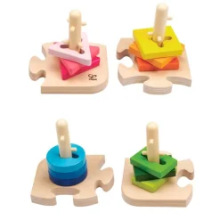 Puzle apilable de madera con clavijas - Hape