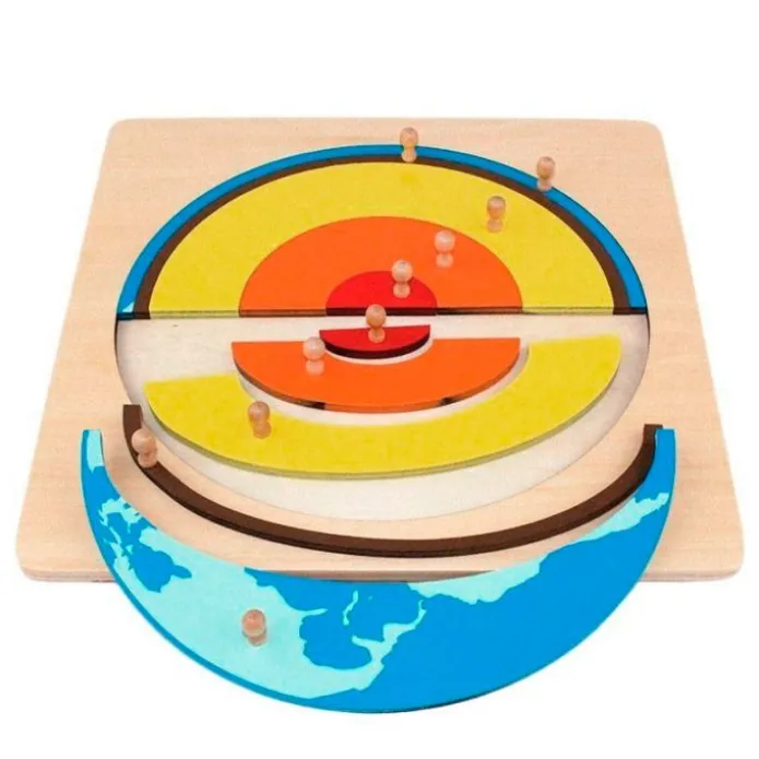 Puzle de madera capas internas de la Tierra - Montessori