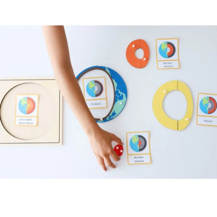 Puzle de madera capas internas de la Tierra - Montessori
