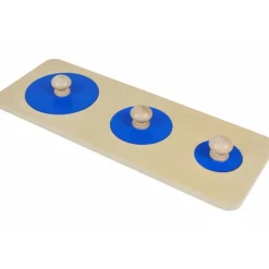 Puzle de madera 3 círculos azules - Montessori