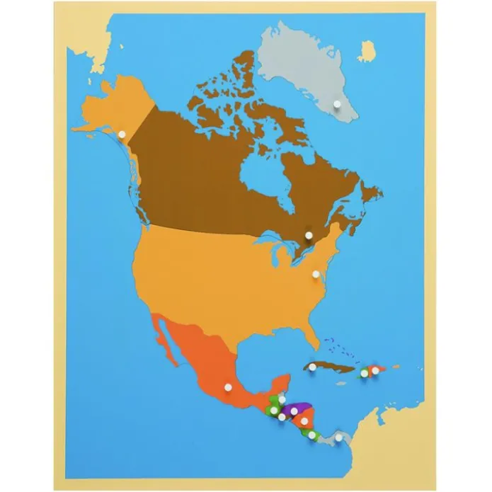Puzle de madera de América del Norte - Montessori