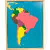 Puzle de madera de América del Sur con marco - Montessori