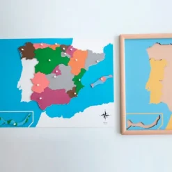 Puzle de madera de España con marco - Montessori
