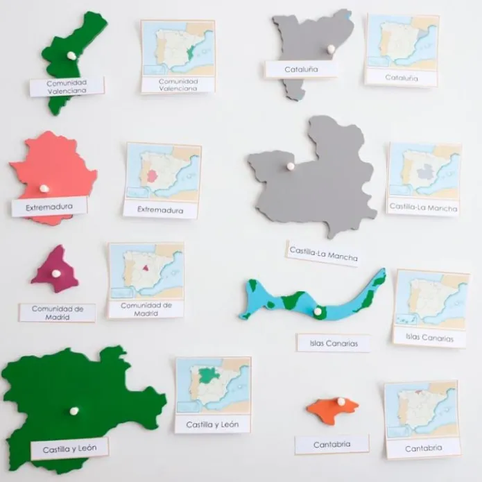 Puzle de madera de España con marco - Montessori