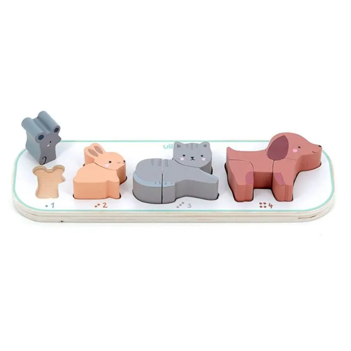 Puzle de madera encajable 1, 2, 3, 4 Animales - Vilac