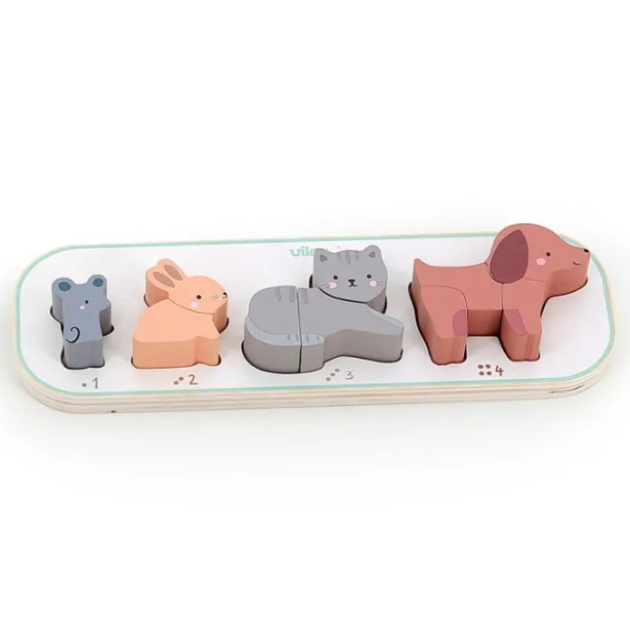 Puzle de madera encajable 1, 2, 3, 4 Animales - Vilac