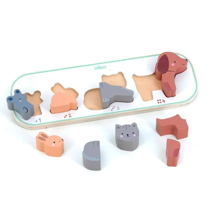 Puzle de madera encajable 1, 2, 3, 4 Animales - Vilac