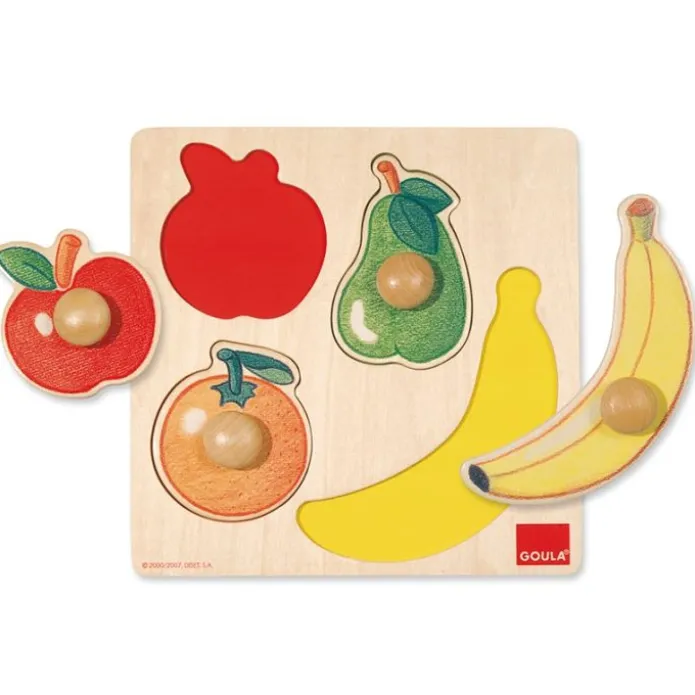 Puzle de madera encajable frutas 4 piezas - Goula