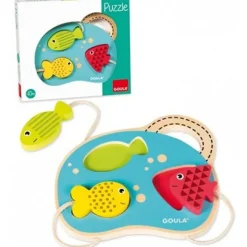 Puzle de madera encajable Mar Baby 3 piezas - Goula
