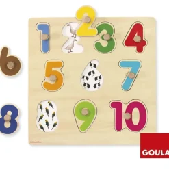 Puzle de madera encajable Números 10 piezas - Goula