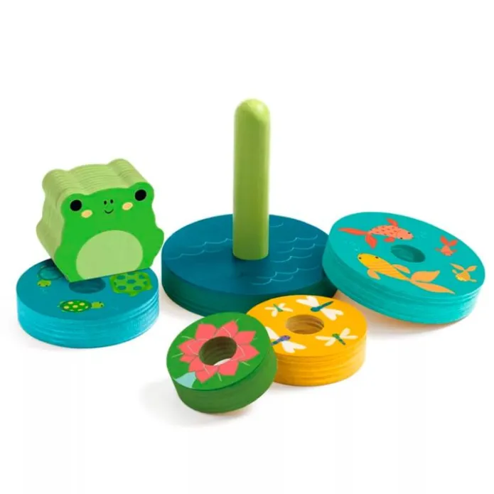 Puzle de madera encajable y apilable rana - Djeco