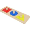 Puzle de madera 3 formas geométricas y colores - Montessori