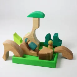 Puzle de madera y set de construcción Ardilla verde - Grimm's