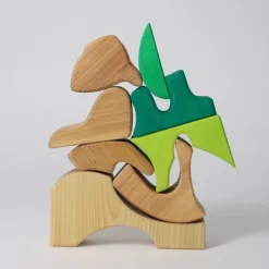 Puzle de madera y set de construcción Ardilla verde - Grimm's