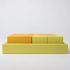 Puzle de madera y set de construcción Símbolos amarillo - Grimm's