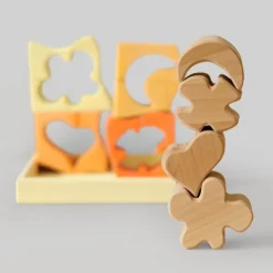 Puzle de madera y set de construcción Símbolos amarillo - Grimm's